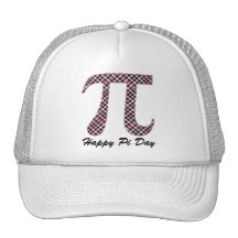 Happy Pi Day Pink and Black Plaid Mesh Hats