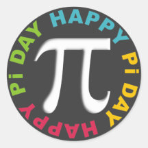 Happy Pi Day Stickers Bright Colors