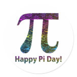Happy Pi Day Tees and Gifts Round Stickers