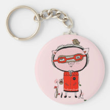 Happy Pig Keychain by Krize Llaveros Personalizados