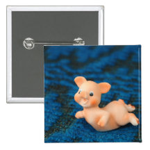 Happy pig pinback buttons