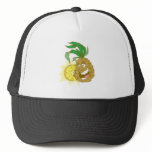 happy pineapple character dude trucker hats