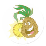 happy pineapple character dude sticker