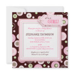 Happy Pink Dots Girl Baby Shower Invitation