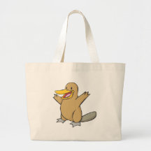 Happy Platypus Cartoon Canvas Bag