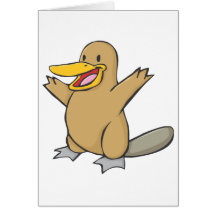 Happy Platypus Cartoon Greeting Cards