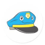 Happy Police Officer Hat stickers