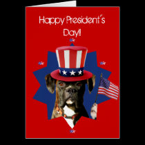 Happy President's Day  Boxer Dog Greeting card cards