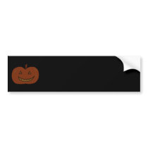 Happy Pumpkin. Dark Colours. Halloween. Bumper Stickers