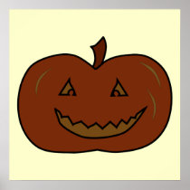 Happy Pumpkin. Dark Colours. Halloween. Print
