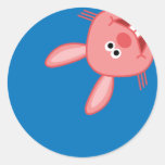 HAPPY RABBIT ROUND STICKER