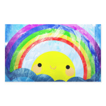 Happy Rainbow Rectangle Sticker