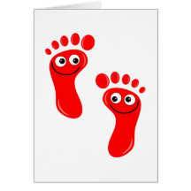 Happy Red Feet Cards