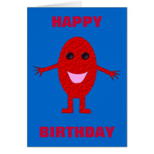 Happy Red Grape Customizable Greeting Card