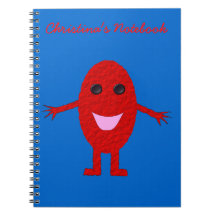 Happy Red Grape Customizable Notebook