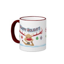 Happy Reindeer Holiday Mug