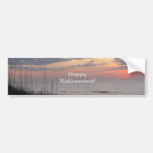 Happy Retirement Beach sunset Bumper Stickers