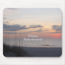 Happy Retirement Beach sunset Mouse Pads