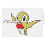 Happy Ruby Throated Hummingbird Cartoon cards