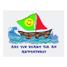 Happy Sailboat, Back to School Welcome Postcard