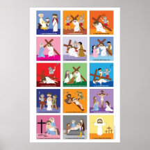 Happy Saints Way of the Cross Print