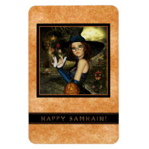 Happy Samhain Cute Autumn Witch Flexi Magnet