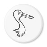 Happy Sandhill Crane Bird in Black and White magnets