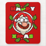 Happy Santa Cartoon Mouse Pad