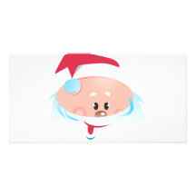 Happy Santa Claus face Photo Card