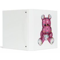happy scribble hearts hippo vinyl binder