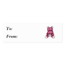 happy scribble hearts hippo business cards