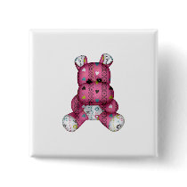 happy scribble hearts hippo pins
