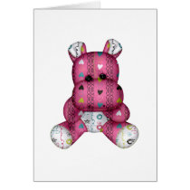 happy scribble hearts hippo greeting card