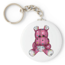 happy scribble hearts hippo key chains