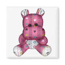 happy scribble hearts hippo refrigerator magnets