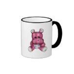 happy scribble hearts hippo mug