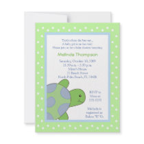 Happy Sea Turtle Green Baby Shower Invitation