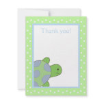 Happy Sea Turtle Green Thank you note flat card invitations