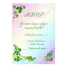 Happy Shamrock RSVP cards Personalized Invitations