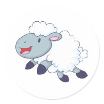 Happy Sheep Round Sticker