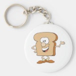 happy silly bread toast cartoon key chains