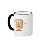happy silly bread toast cartoon coffee mug