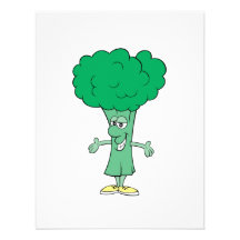happy silly broccoli cartoon custom invites
