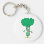 happy silly broccoli cartoon key chains
