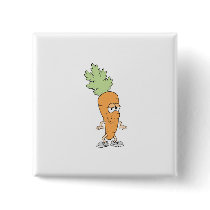 happy silly carrot cartoon pinback buttons