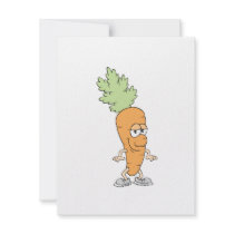 happy silly carrot cartoon custom invites