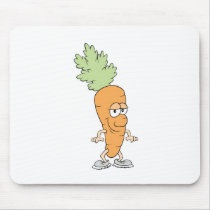 happy silly carrot cartoon mouse pads
