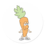 happy silly carrot cartoon sticker