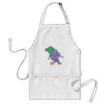 happy silly grapes cartoon apron