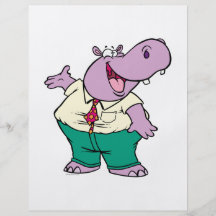 happy silly hippo cartoon personalized flyer